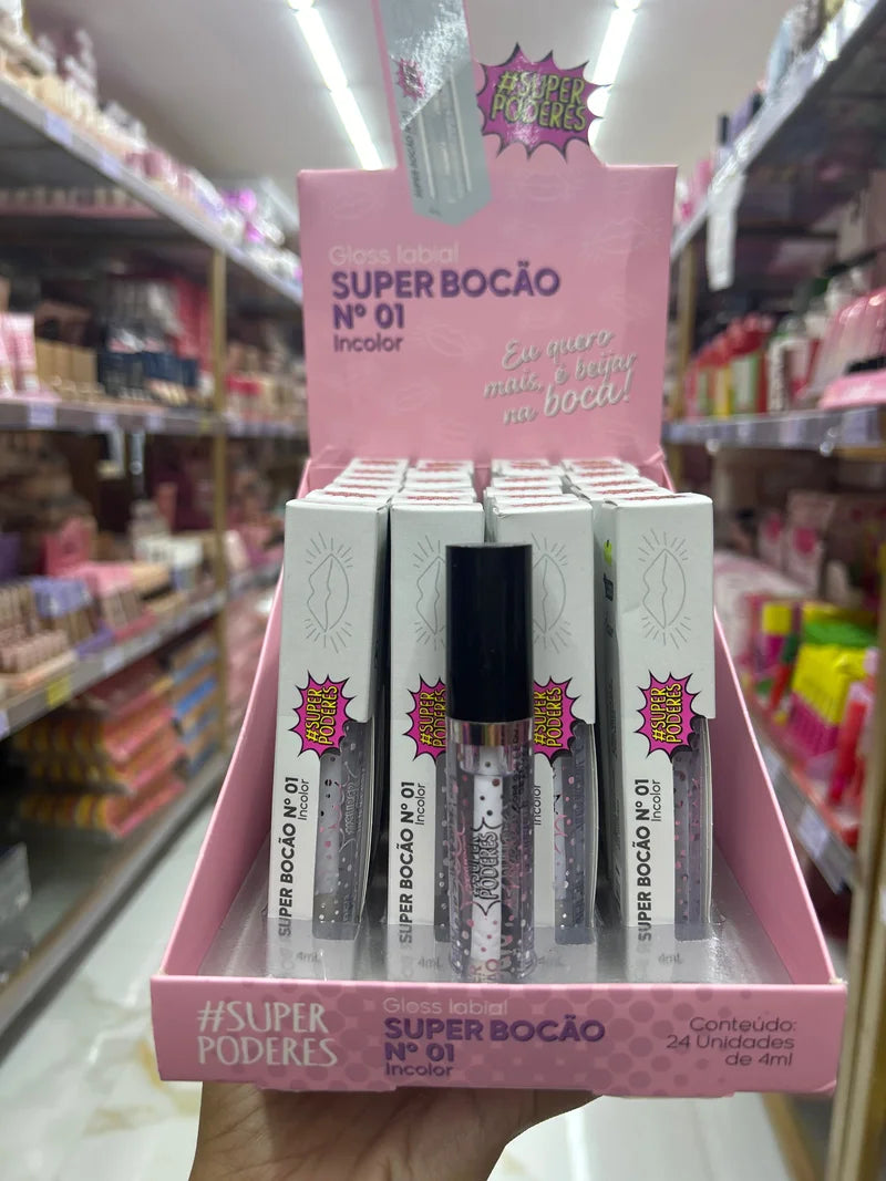 BOX SUPER BOCÃO INCOLOR C/24 UNIDADES SUPER PODERES