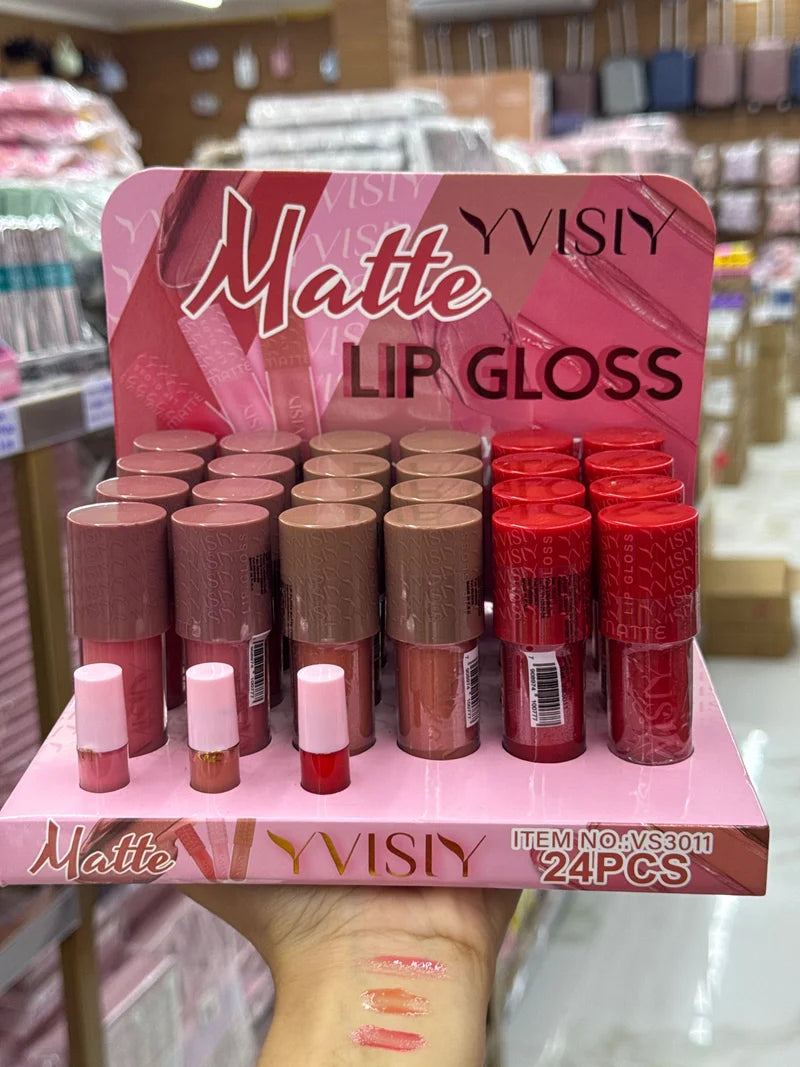 BOX LIP GLOSS MATTE C/24 UNIDADES YVISIY