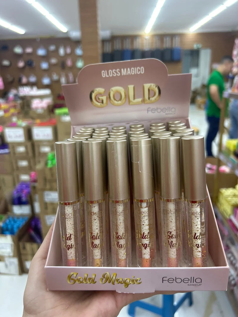 BOX GLOSS MÁGICO GOLD C/36 UNIDADES FEBELLA