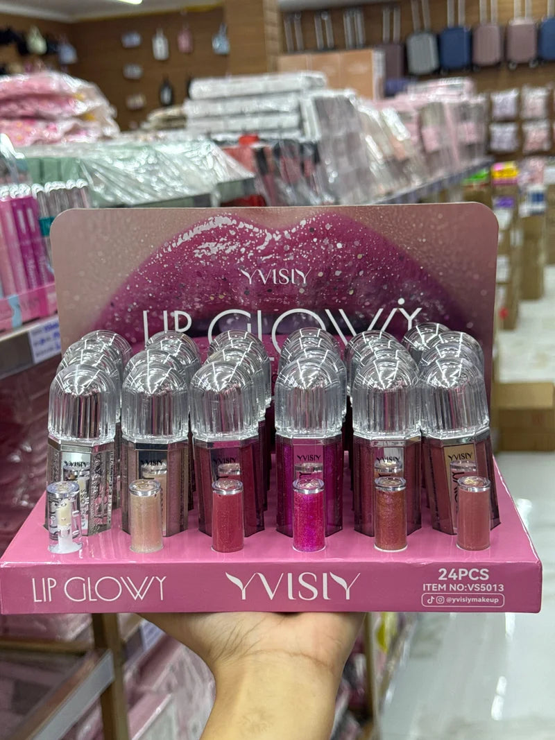 BOX LIP GLOSS GLOWY C/24 UNIDADES YVISIY