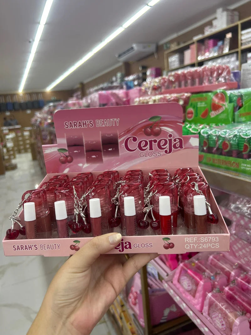 BOX CEREJA GLOSS C/24 UNIDADES SARAH'S BEAUTY