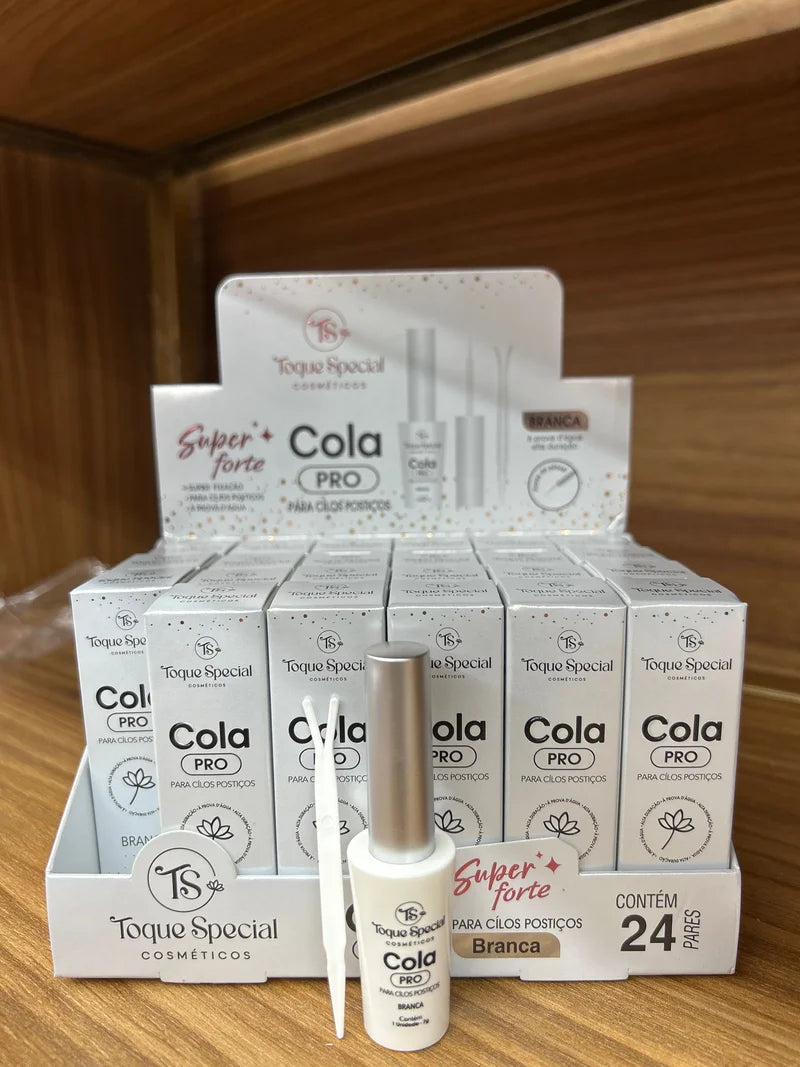 BOX COLA PARA CÍLIOS POSTIÇOS BRANCA C/12 UNIDADES TOQUE ESPECIAL