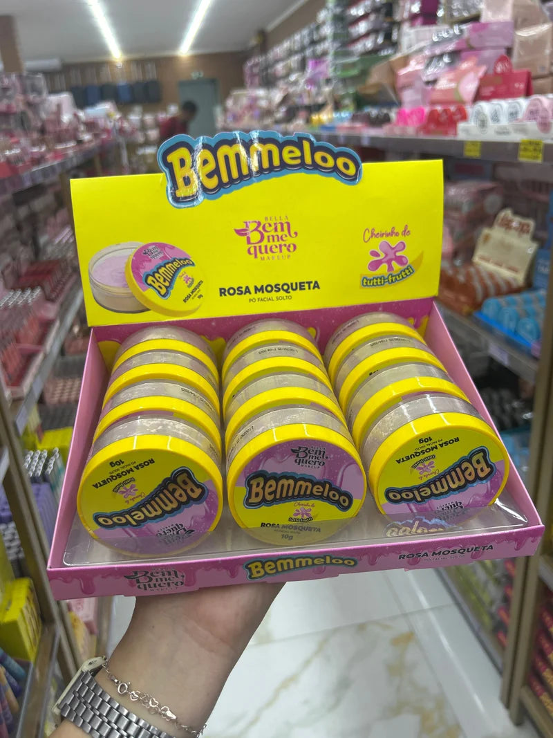 BOX PÓ COM CHEIRINHO DE TUTTI FRUTTI ROSA MOSQUETA C/12 UNIDADES BEM ME QUERO