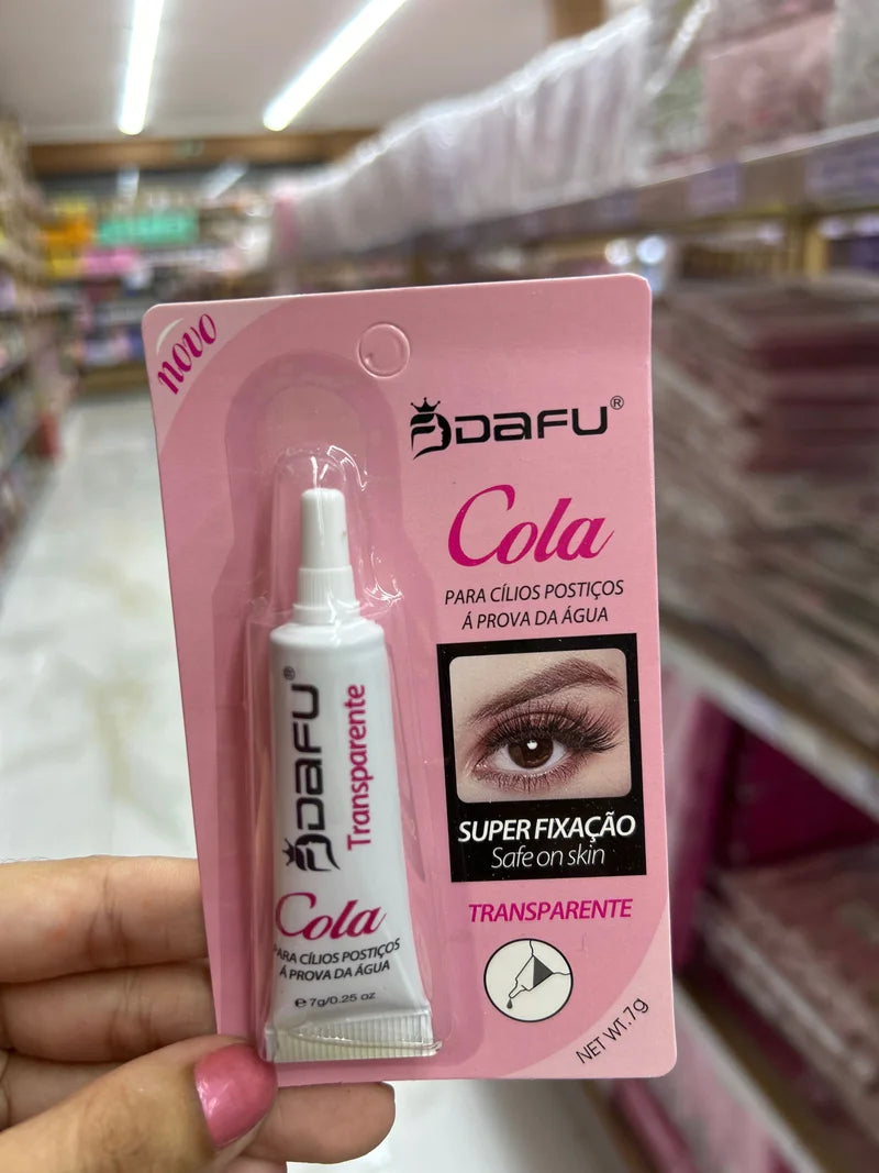 BOX COLA PARA CÍLIOS POSTIÇOS TRANSPARENTE A PROVA D’ÁGUA C/12 UNIDADES DAFU