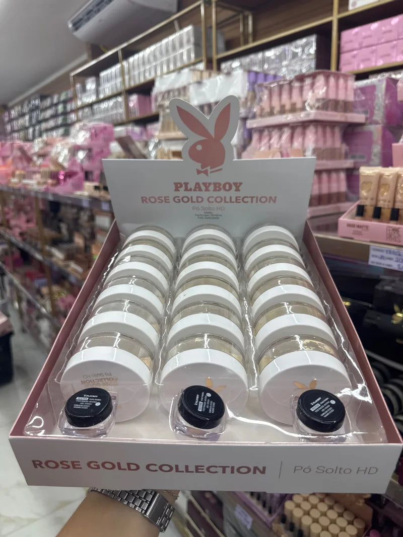 BOX PÓ SOLTO ROSE GOLD COLLECTION C/18 UNIDADES PLAYBOY