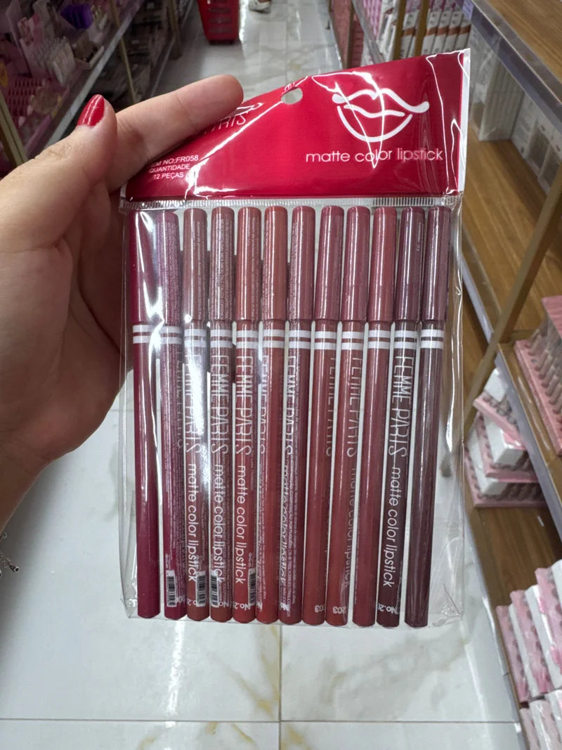 BOX LÁPIS LABIAL MATTE C/12 UNIDADES FEMME PARIS