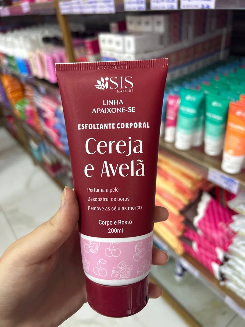 BOX ESFOLIANTE CORPORAL CEREJA E AVELÃ C/6 UNIDADES ISIS MAKEUP