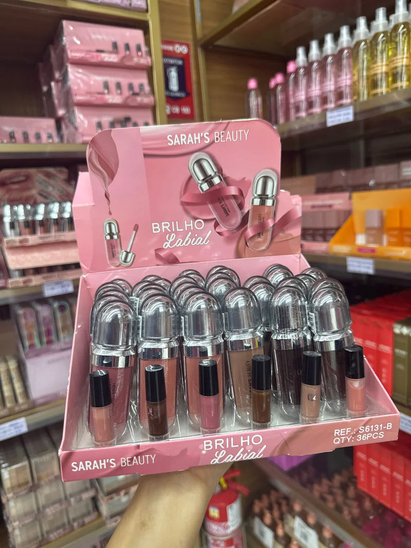 BOX BRILHO LABIAL C/36 UNIDADES SARAH'S BEAUTY