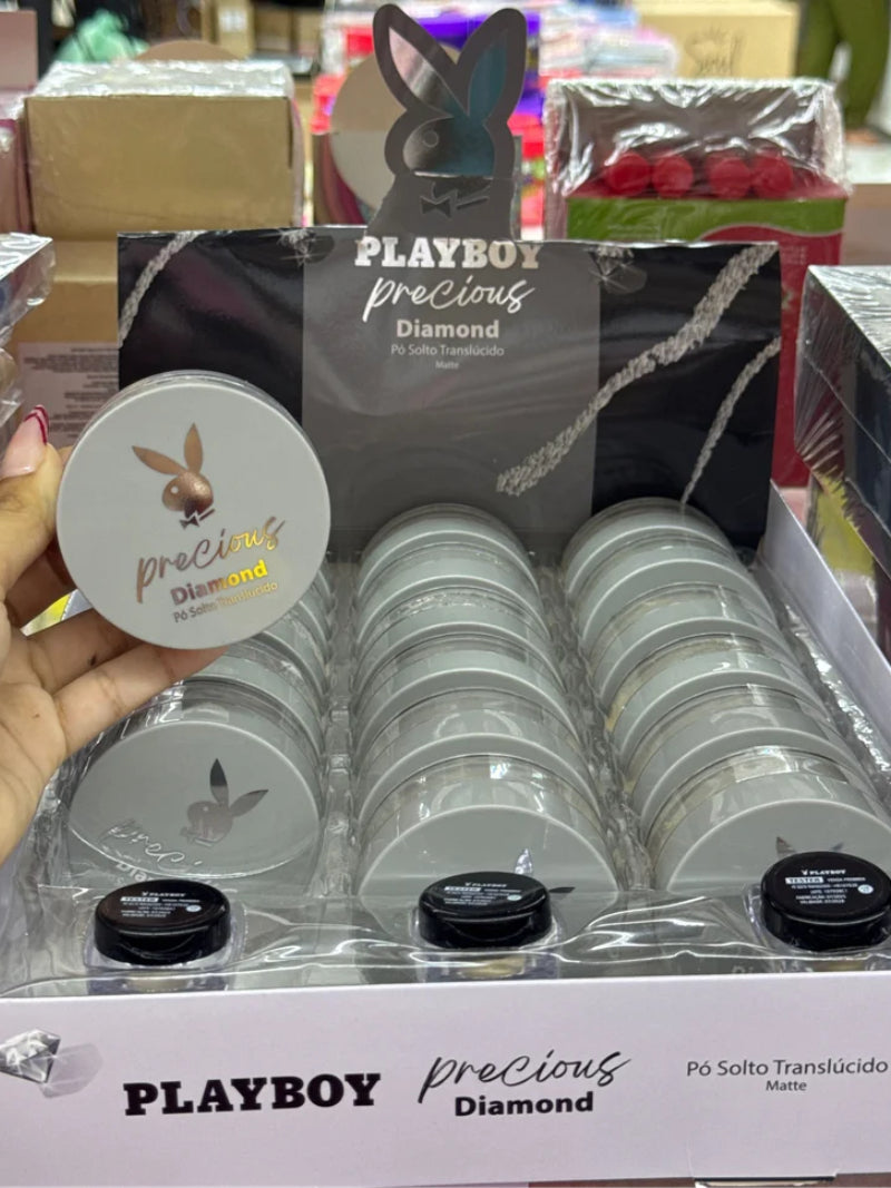 BOX PÓ SOLTO TRANSLÚCIDO DIAMOND C/18 UNIDADES PLAYBOY